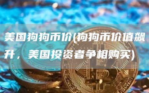 美国狗狗币价 - 狗狗币价值飙升，美国投资者争相购买
